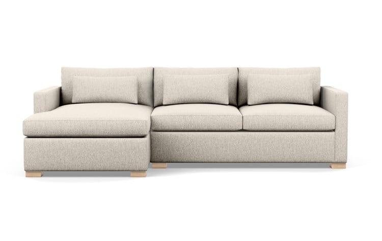 Charly Sectionals with Wheat Fabric and Natural Oak legs - Image 0