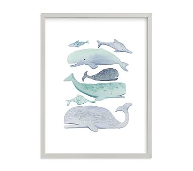 Minted(R) Blue Whales Wall Art by Kelsey Carlson; 18x24, Gray - Image 0