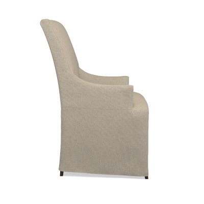 Belvedere Slipcovered Dining Armchair, Chunky Linen, Solid, Natural - Image 1