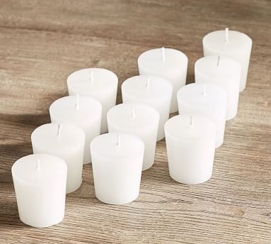 Unscented Votive Candles, Set of 12 - White - Image 3