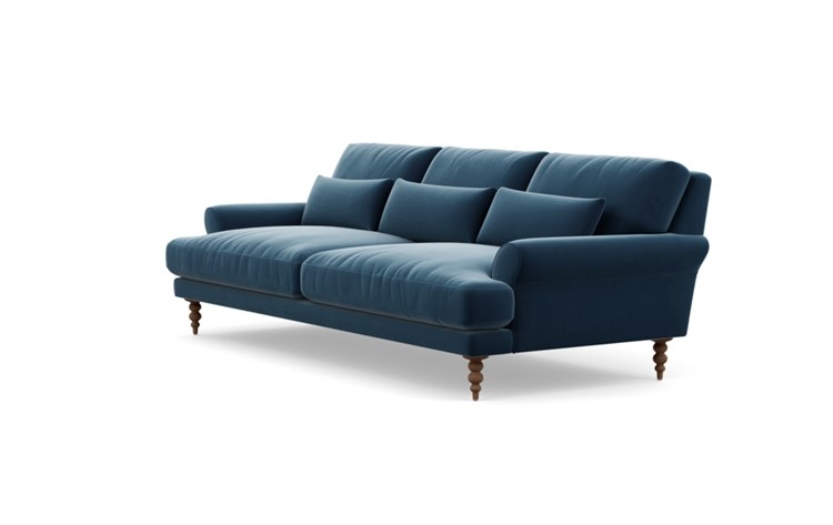 Maxwell Sofa with Sapphire Fabric and Oiled Walnut legs - Image 4