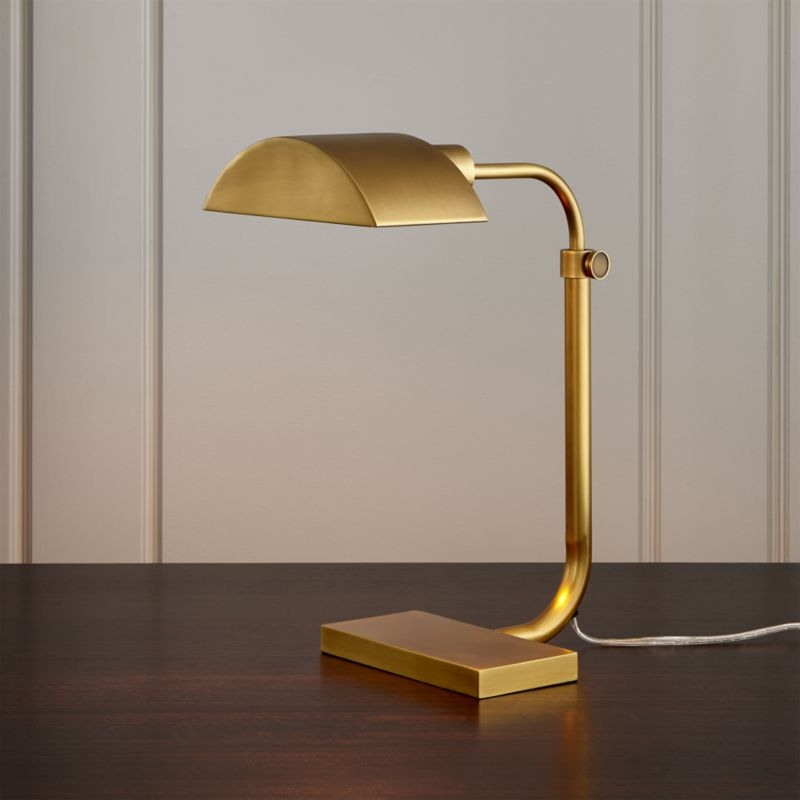 Theorem Aged Brass Desk Lamp - Image 3