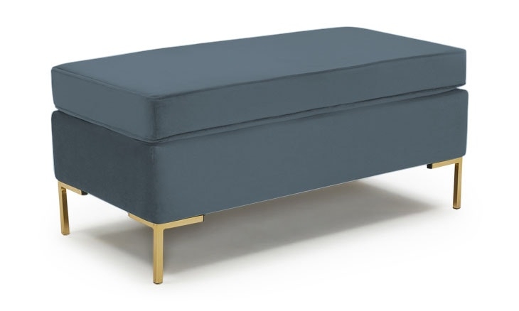 Blue Dee Mid Century Modern Bench with Storage - Mixology Indigo - Image 0