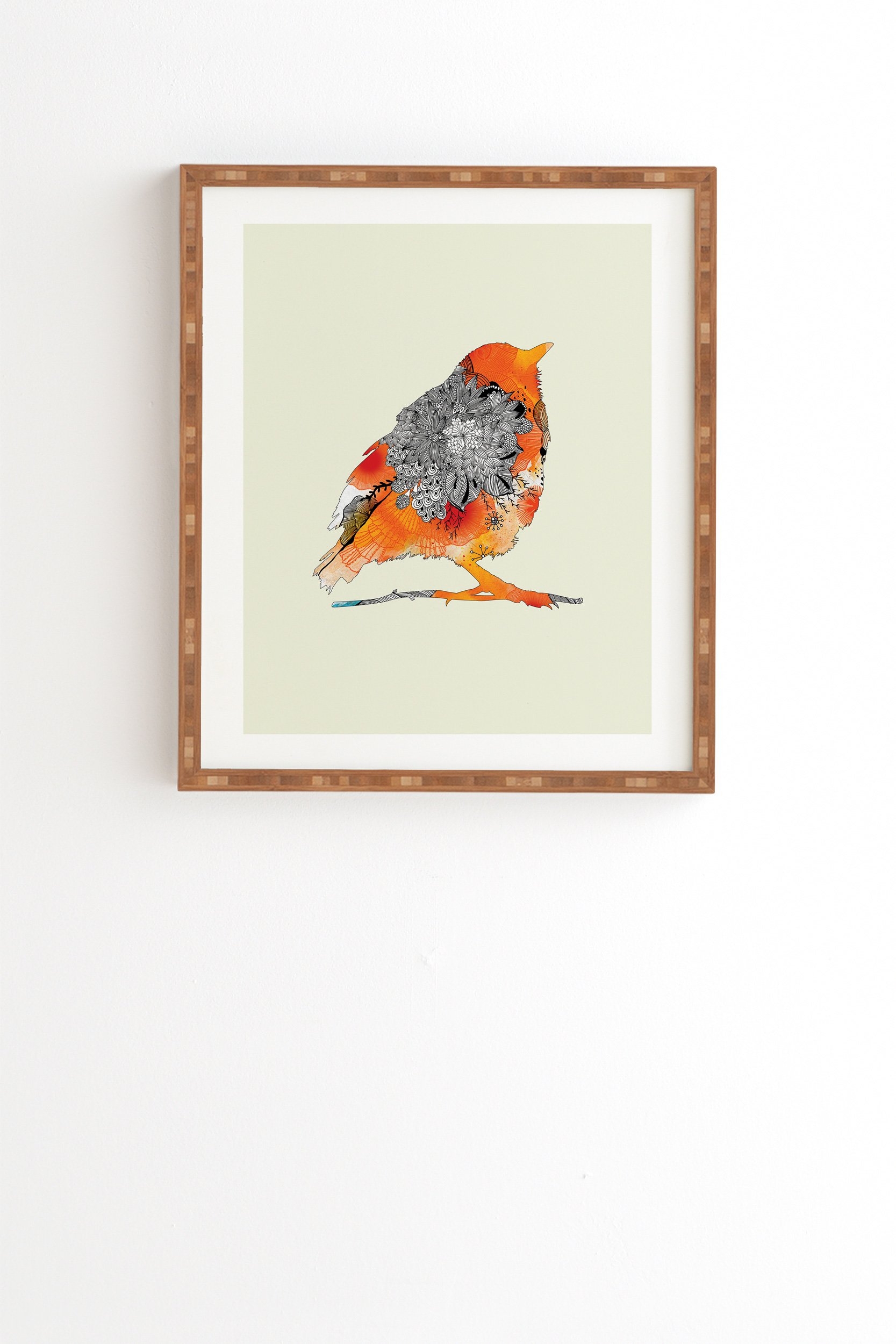 Iveta Abolina Orange Bird Framed Wall Art - 30" x 30" - Image 0