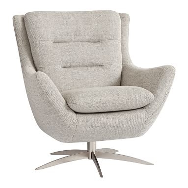 Boucle Twill Gravel Lennon Lounge Chair - Image 0