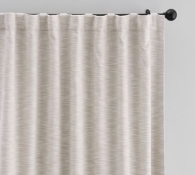 Seaton Textured Cotton Blackout Curtain, 50 X 84", Oatmeal - Image 0