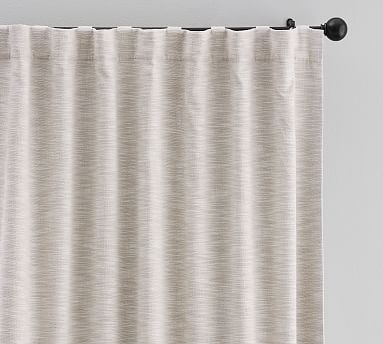 Seaton Textured Cotton Curtain, 100 x 84", Oatmeal - Image 0