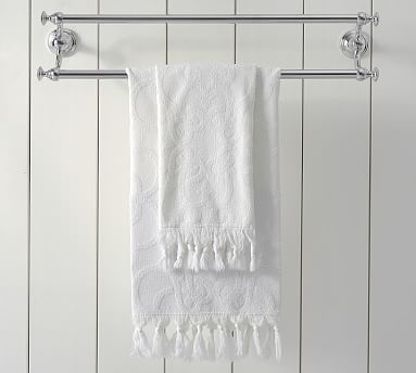 Sculpted Stonewashed Hand Towel, White - Image 0