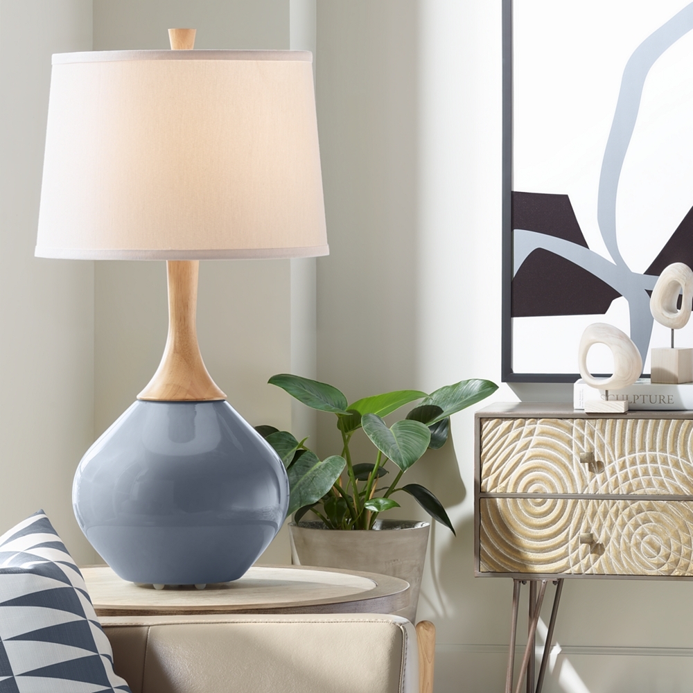 Color Plus Wexler 31" White Shade Granite Peak Gray Modern Table Lamp - Image 0