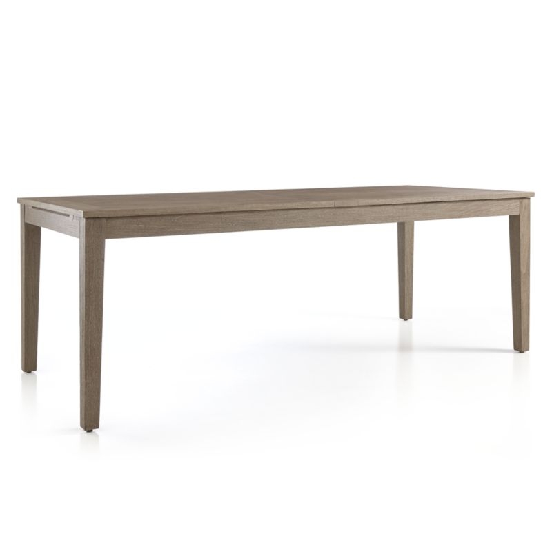 Regatta 84"-108" Weathered Grey Solid Teak Wood Extension Outdoor Dining Table - Image 1