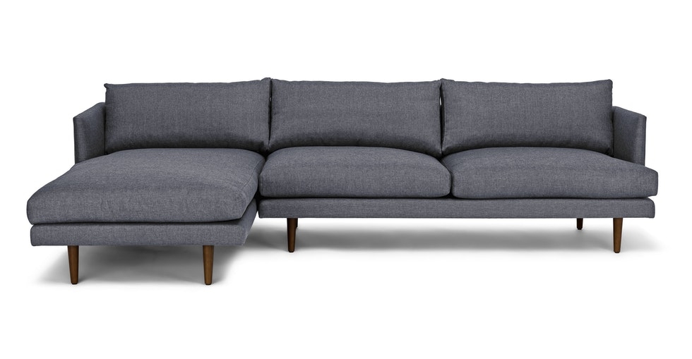 Burrard Left Sectional Sofa, Stone Blue - Image 0