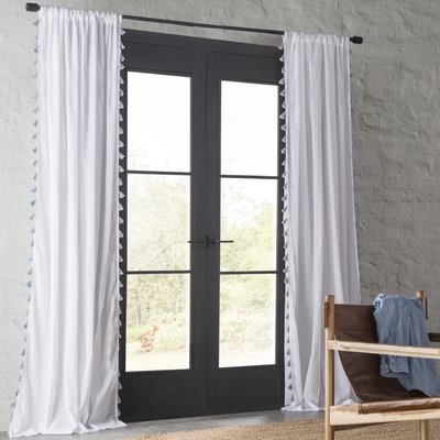 Alexis Solid Semi-Sheer Cotton Rod Pocket Curtain Panels - Image 0