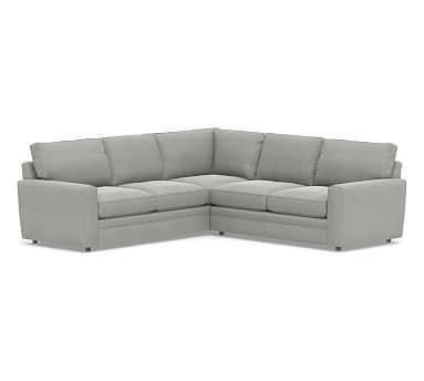 Pearce Square Arm Upholstered 2-Piece L-Shaped Sectional, Down Blend Wrapped Cushions, Performance Everydaysuede(TM) Metal Gray - Image 0