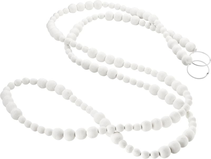 Matte White Wood Garland - Image 3