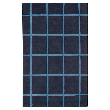 Boxter Plaid Rug, Navy/Blue, 5x8 - Image 0