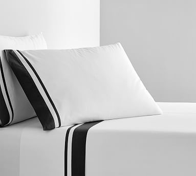 Parker Organic Percale Sheet Set, Queen, Black - Image 0