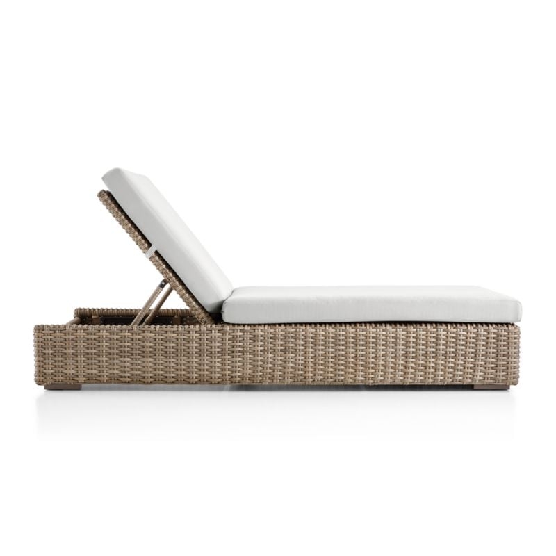 Abaco Resin Wicker Outdoor Chaise Lounge with Natural Sunbrella ® Cushions - Image 4