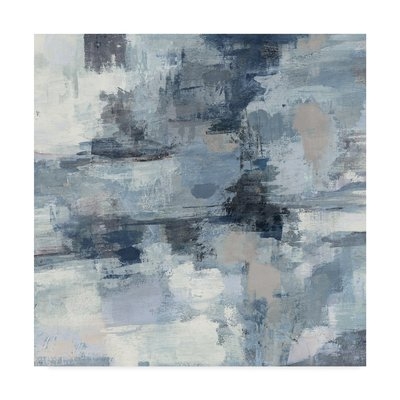 'In the Clouds Indigo and Gray Crop' Acrylic Painting Print on Wrapped Canvas - Image 0