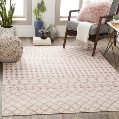 Windley Distressed Pale Pink/Cream Area Rug - Image 1