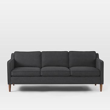 Hamilton Upholstered 81" Sofa, Pebble Weave, Charcoal - Image 0