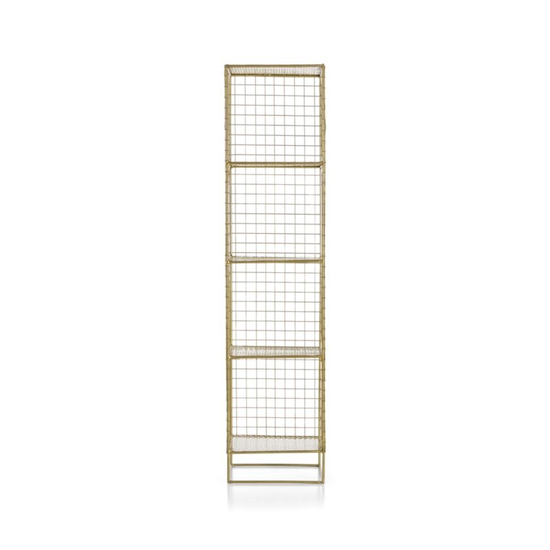 On the Grid Gold 4-Cube Narrow Bookcase - Image 2