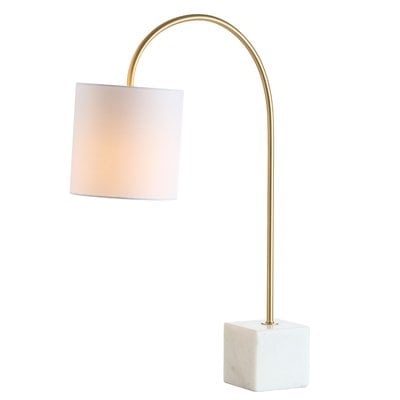 Marlon Marble/Brass 25" Arched Table Lamp - Image 0