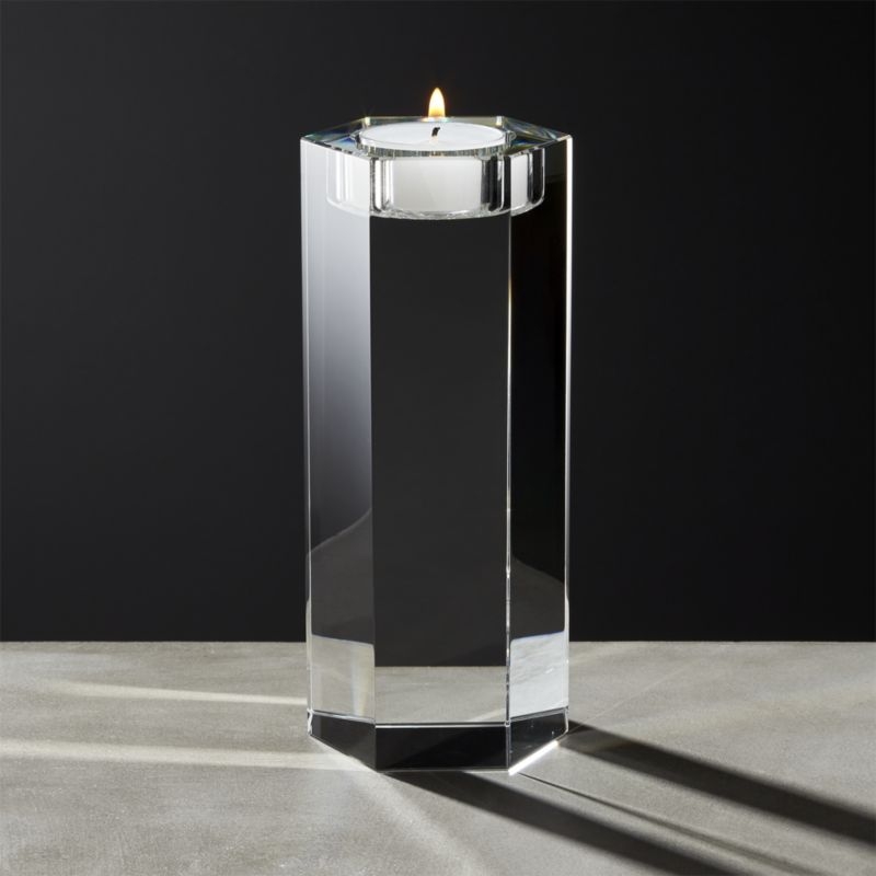 Hex Large Crystal Tea Light Candle Holder - Image 3