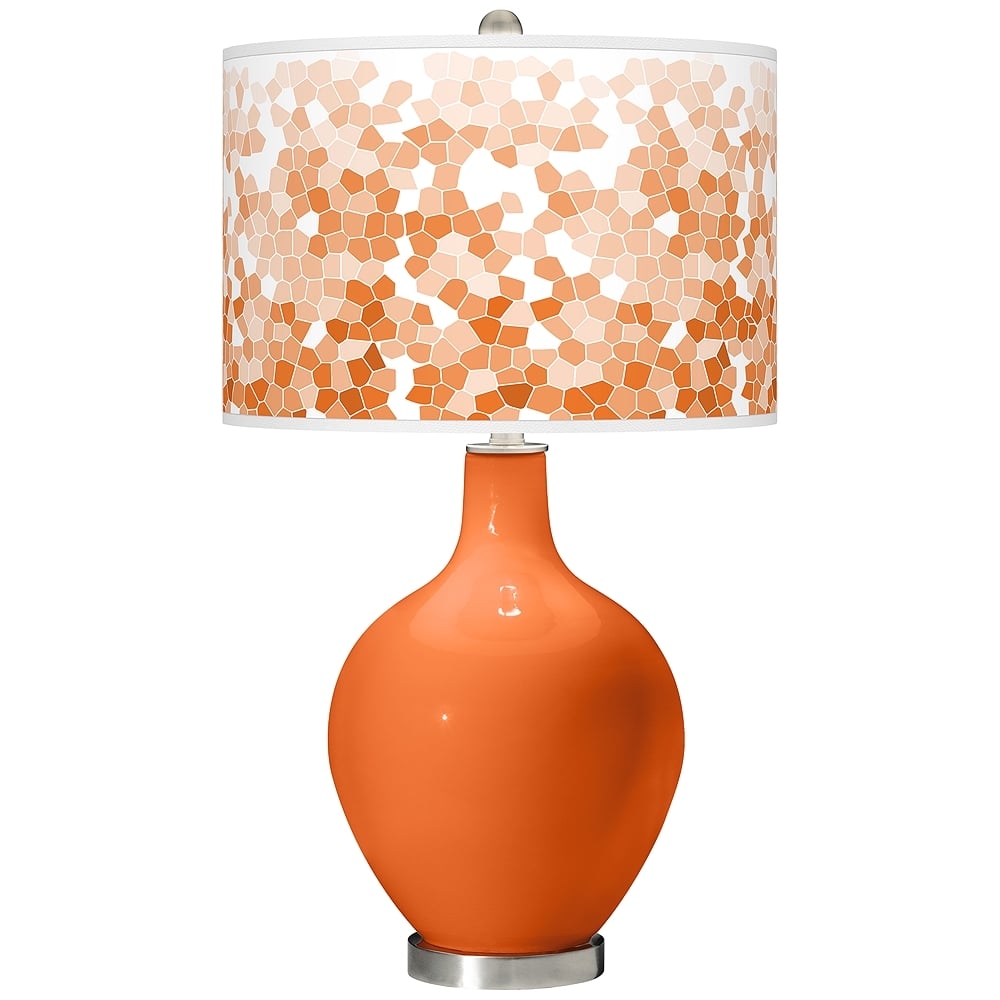 Color Plus Ovo 28 1/2" High Mosaic Shade Invigorate Oragne Table Lamp - Image 0