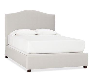 Raleigh Upholstered Curved Bed without Nailheads, Queen, Performance Heathered Tweed Ivory - Image 2