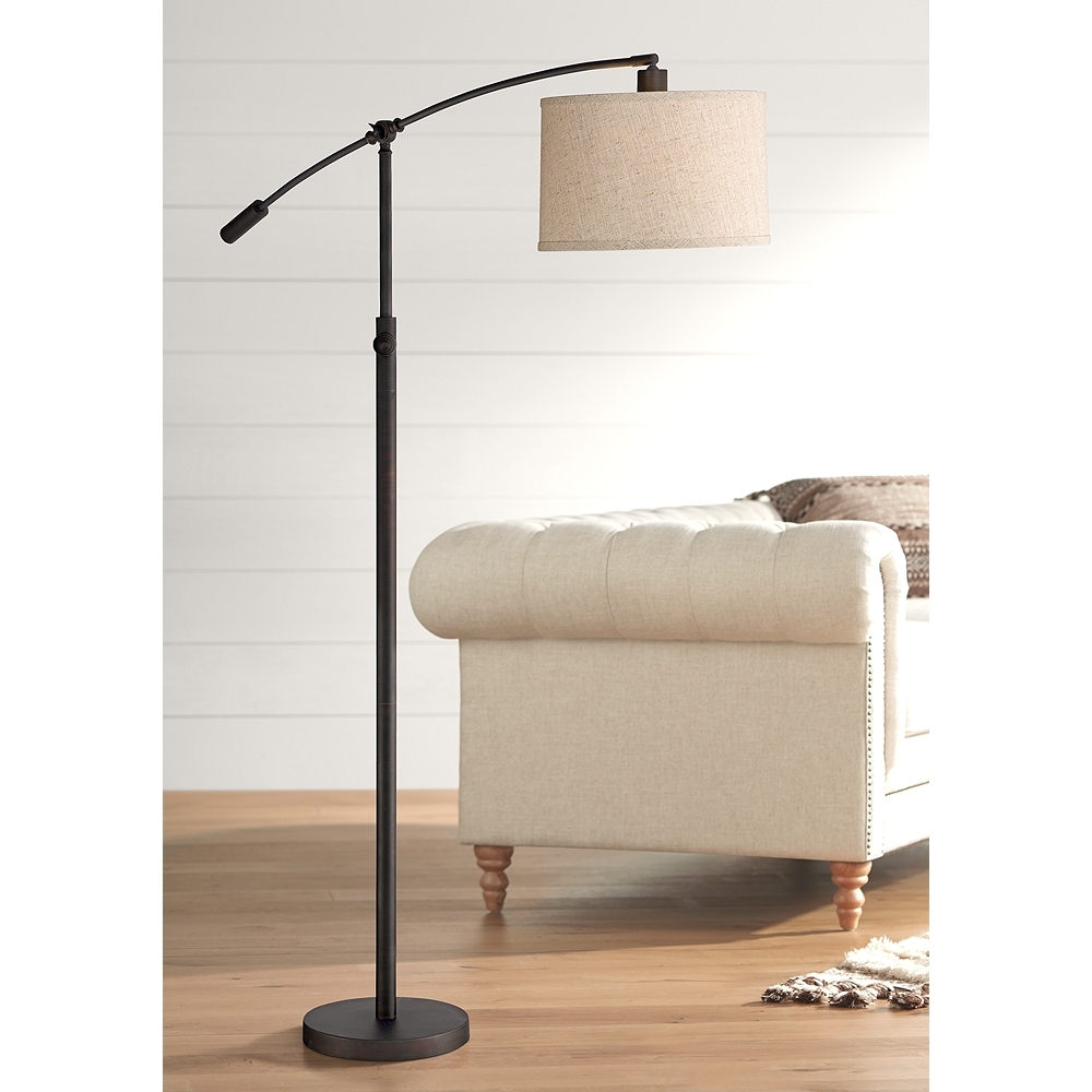 Quoizel Clift Oil Rubbed Bronze Adjustable Arc Floor Lamp - Style # 9D332 - Image 1