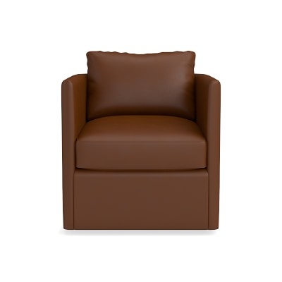 Naples Swivel Chair, Tuscan Leather, Bourbon - Image 0