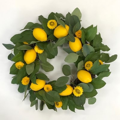 Lemon & Eucalyptus Wreath, 20" - Image 0
