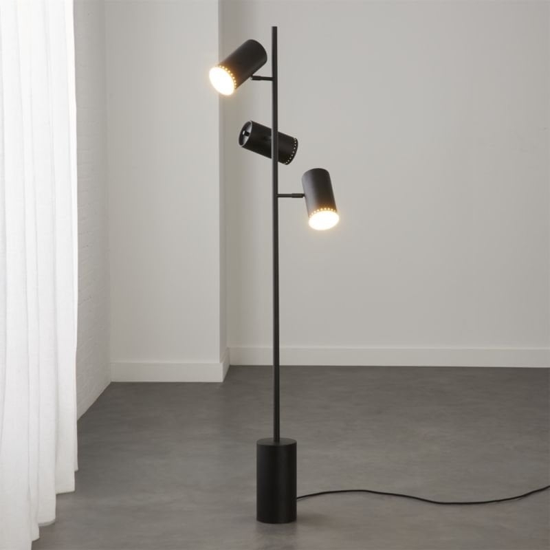 Trio Matte Black Floor Lamp - Image 0