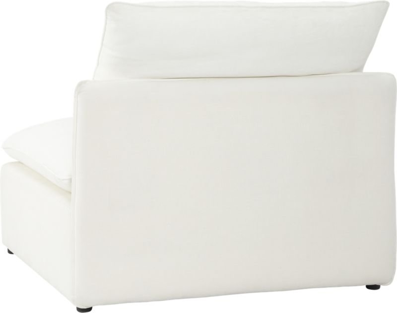Lumin White Linen Armless Chair - Image 4