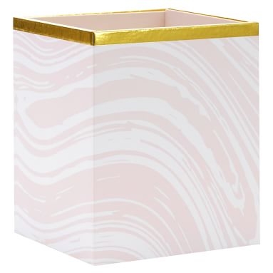 Paper Desk Accessories, Set of 3, Blush Marble Swirl - Image 1