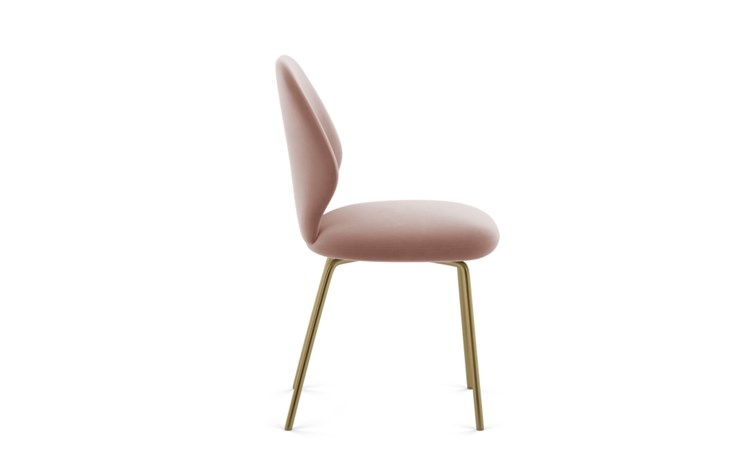 Kit Dining Chair with Blush Fabric and Matte Brass legs - Image 2
