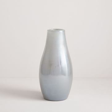 Pearlescent Vase, Tall Tapered, White - Image 0