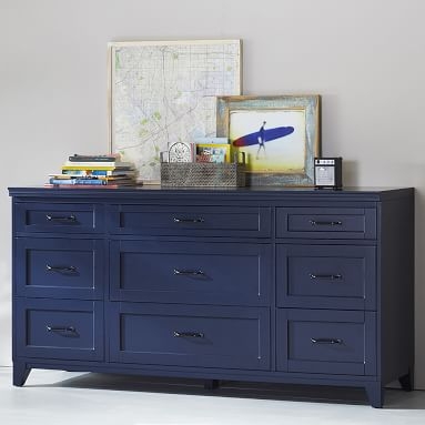 Hampton 9-Drawer Wide Dresser, Smoked Gray - Image 1