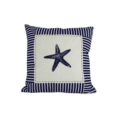 Starfish Nautical Stripes Throw Pillow - Image 0