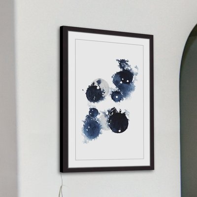 'Blue Galaxy III' Framed Watercolor Painting Print - Image 0