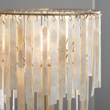 Capiz Strip Floor Lamp, Pearl/Gold - Image 3