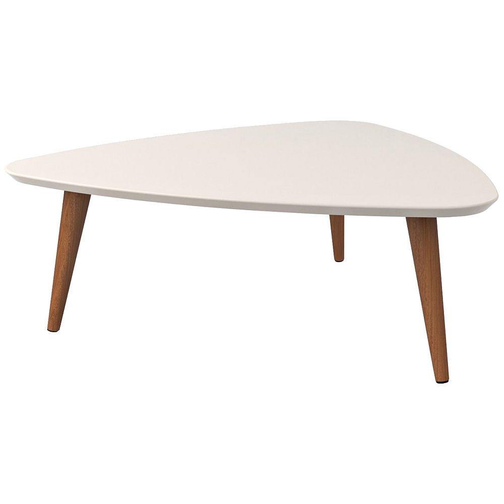 Utopia Off-White and Maple Cream Triangular Coffee Table - Style # 38K47 - Image 0