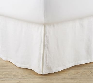 Basic Belgian Flax Linen Bedskirt, King, White - Image 0