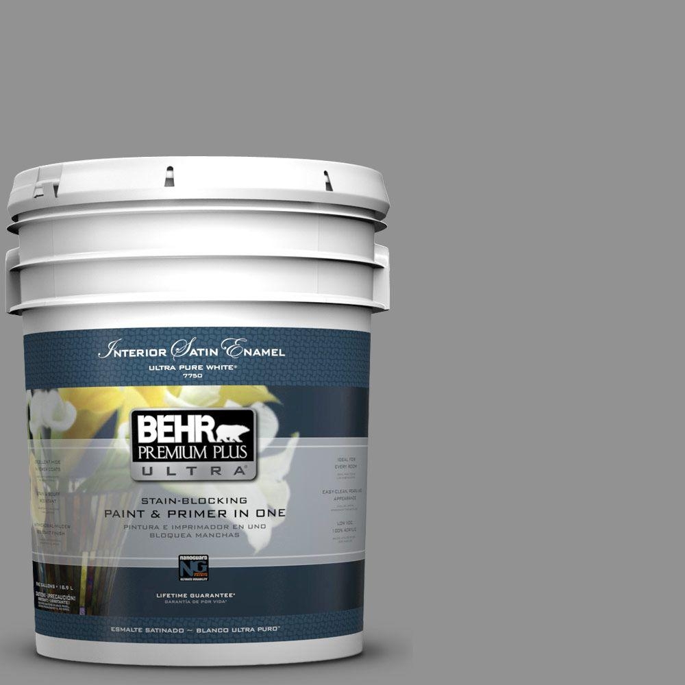 BEHR Premium Plus Ultra 5gal. N5204 Cool Ashes Satin Enamel Interior