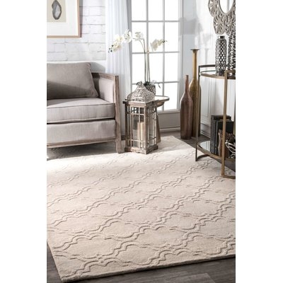 Alonza Hand-Tufted Wool Ivory Area Rug - Image 0
