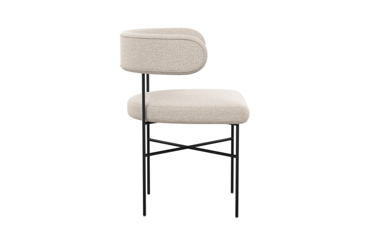 Audrey Dining Chair with Linen Fabric and Matte Black legs - Image 2