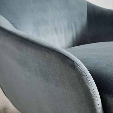 Valentina Swivel Chair, Astor Velvet, Steel Blue, Light Bronze - Image 1