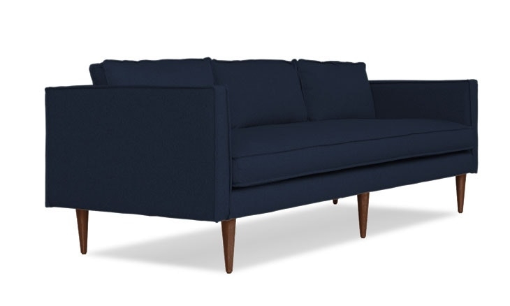 Blue Serena Mid Century Modern Sofa - Bentley Indigo - Mocha - Image 1