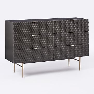 Audrey 6-Drawer Dresser, Charcoal - Image 0