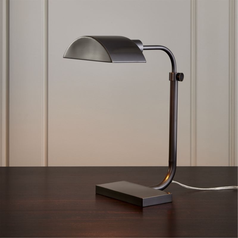 Theorem Patina Bronze Desk Lamp - Image 1